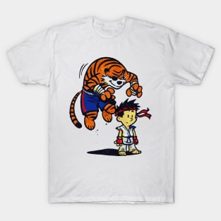 The tiger fighter style calvin and hobbes T-Shirt